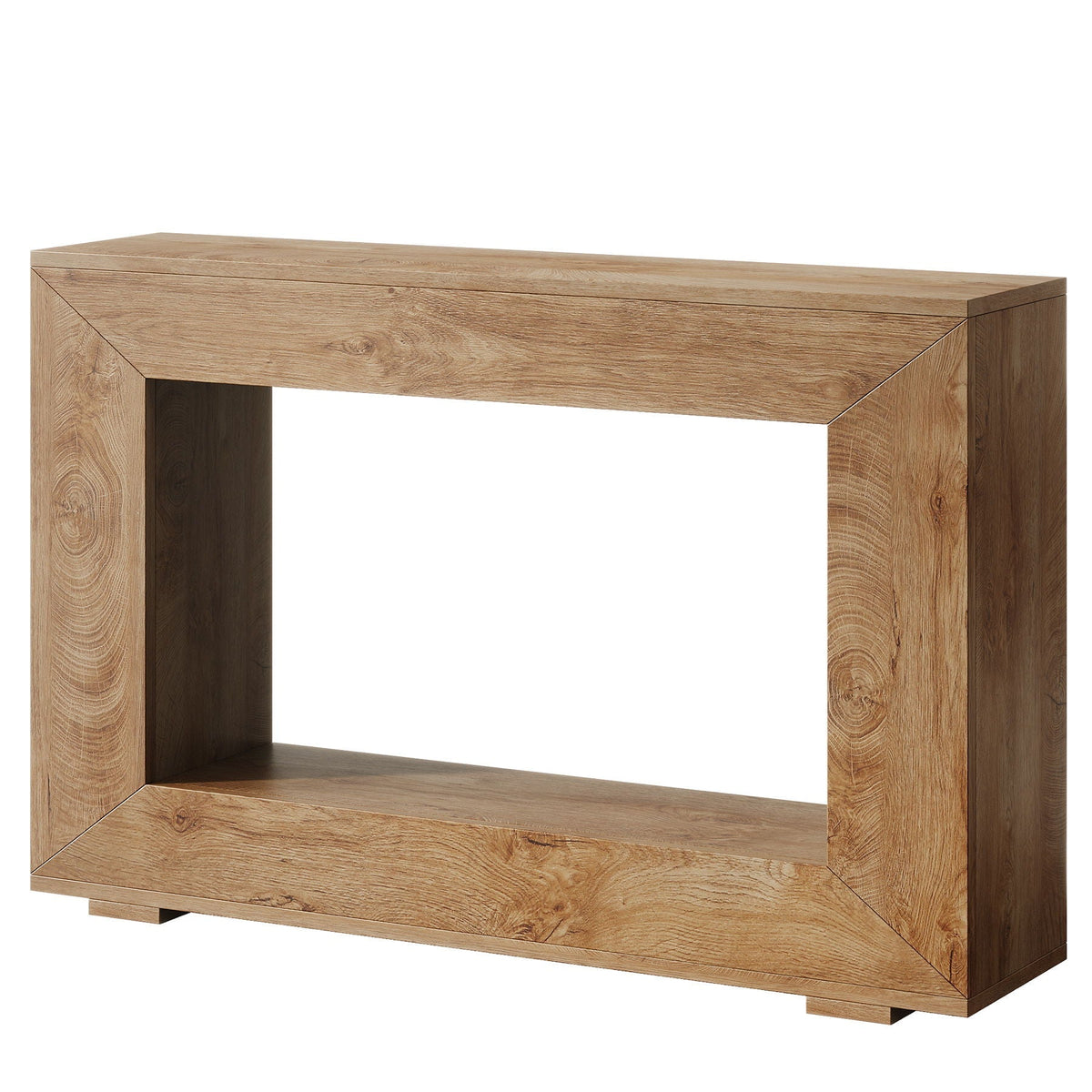 Narrow entryway storage console table with open shelf in wood finish by HouseOfZazla on Tampa Home & Garden Store