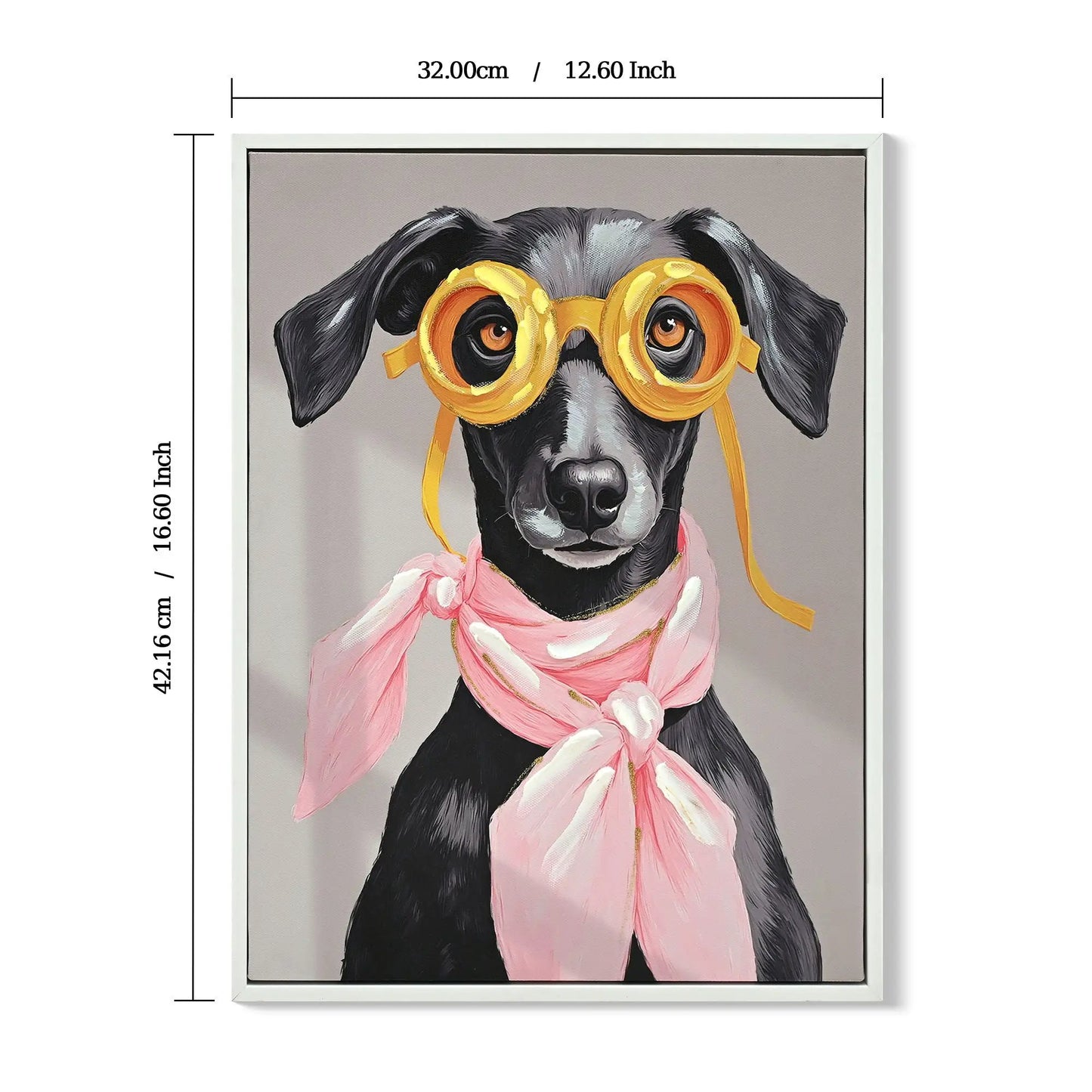 Vacation Day Puppy Wall Decor Pink Canvas Art