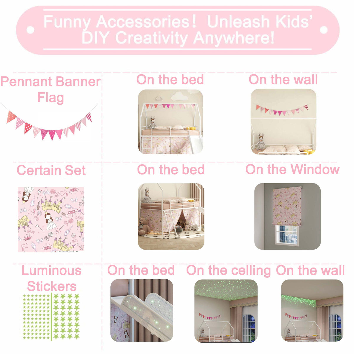 Jack House Loft Bed With Slide And Curtain Set in pink by HouseOfZazla on Tampa Home & Garden Store