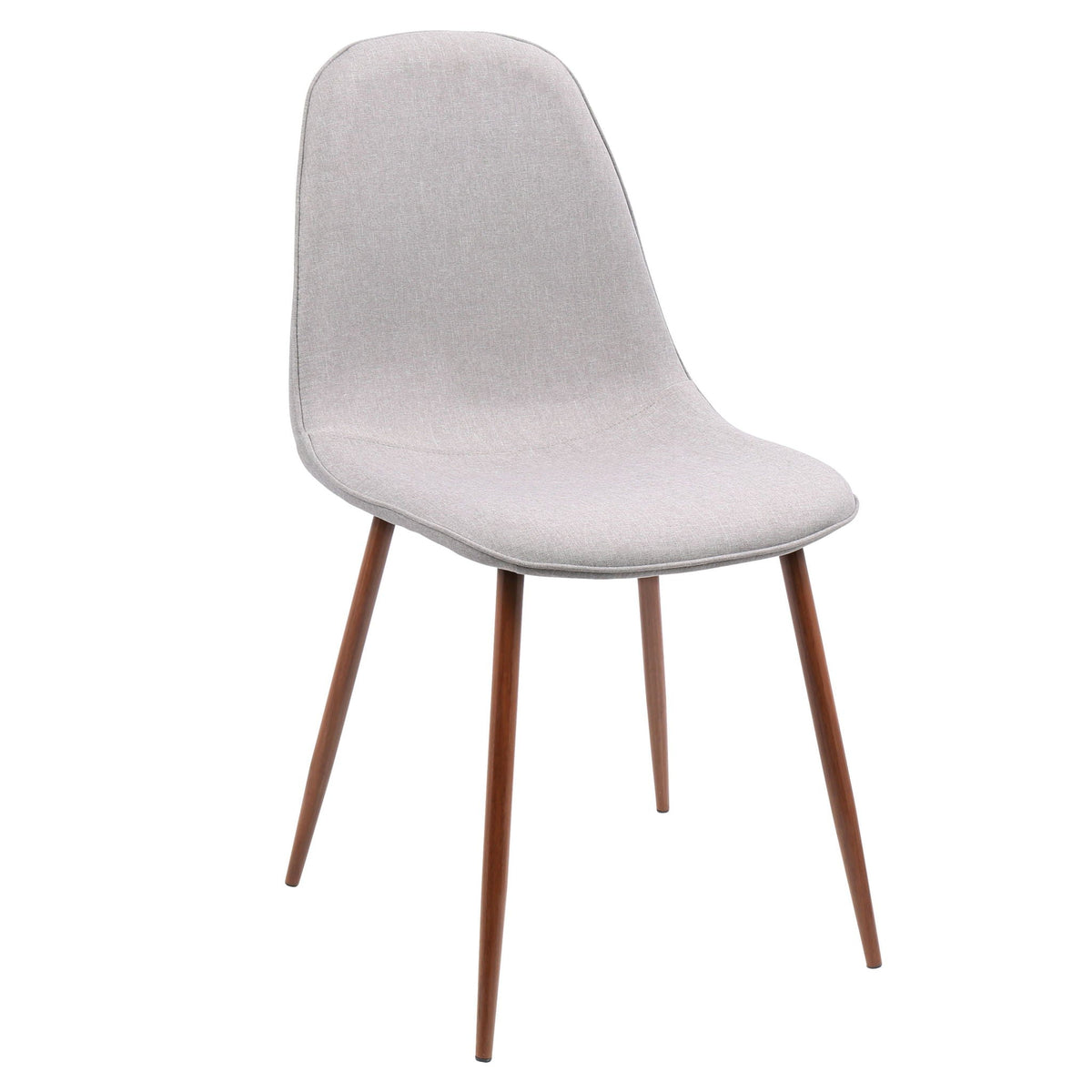 Pebble mid-century dining chair with upholstered gray fabric and wood legs on Tampa Home & Garden Store