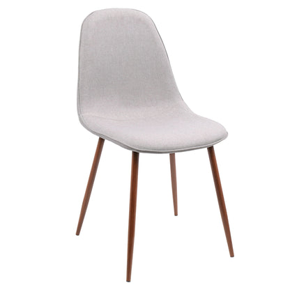 Pebble mid-century dining chair with upholstered gray fabric and wood legs on Tampa Home & Garden Store