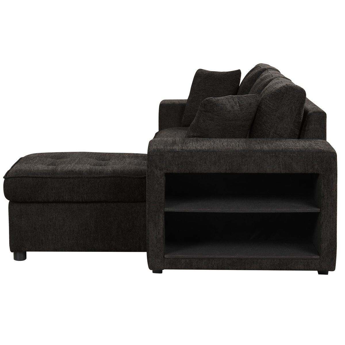 3-seat L-shaped sleeper sectional HouseOfZazla with storage chaise in charcoal fabric on Tampa Home & Garden Store