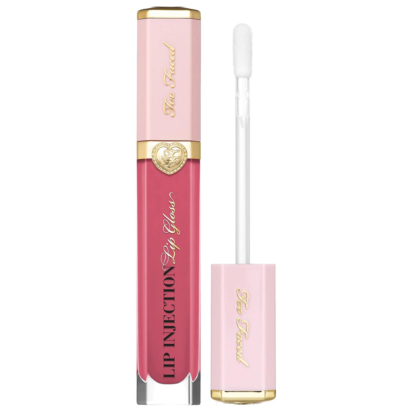 Too Faced Lip Injection Lip Gloss pink gradient tube with gold cap and white wand on Tampa Home & Garden Store