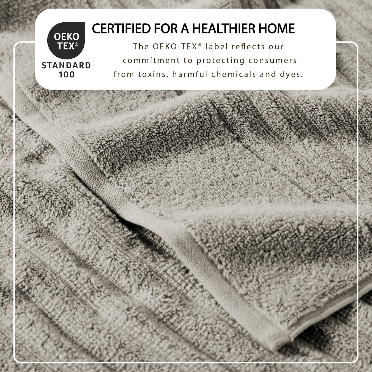 Luxury Combed Cotton and Ribbed Bath Towels