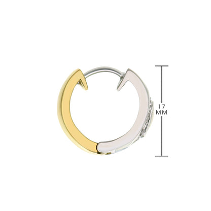Two-tone enamel huggie hoop earring in gold and silver, Lauren G Adams on Tampa Home & Garden Store