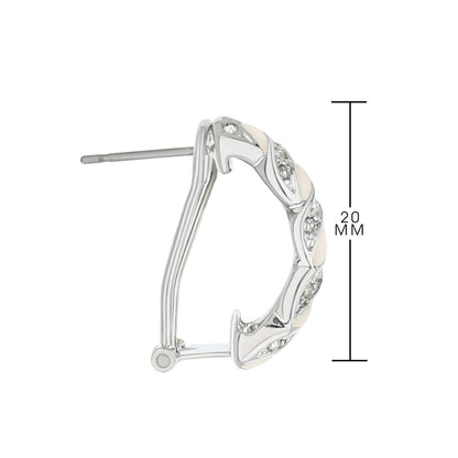 Lauren G Adams LGA French Clip Earrings, silver-tone classic earrings with crystal accents, 20 mm on Tampa Home & Garden Store
