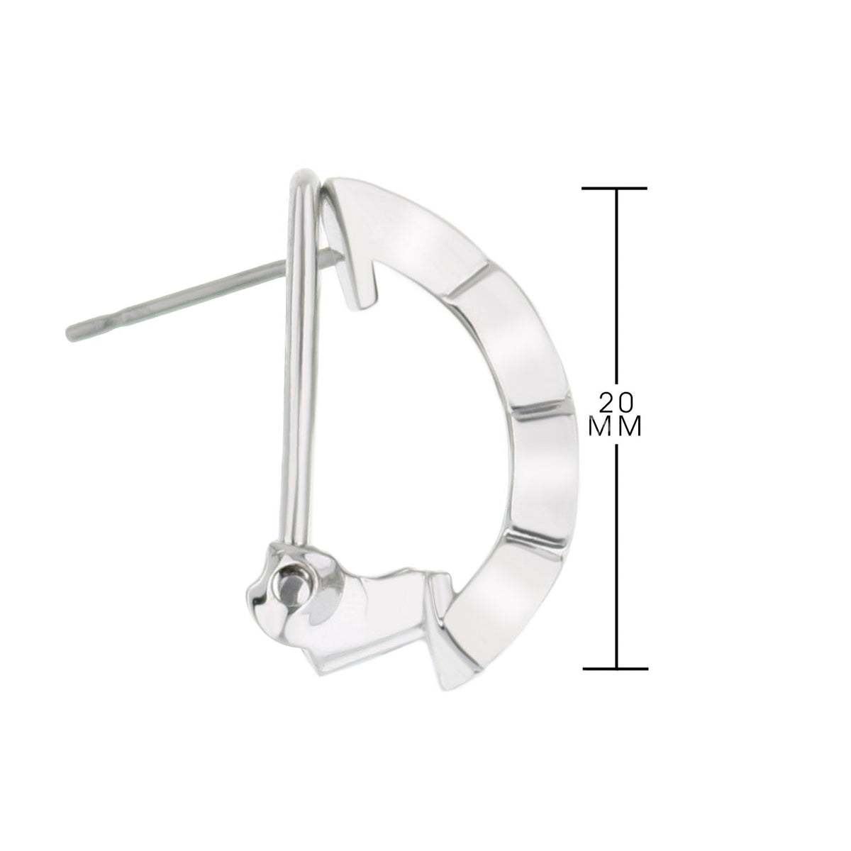 LGA French Clip Earrings by Lauren G Adams, silver hoop clip earrings, 20mm diameter on Tampa Home & Garden Store
