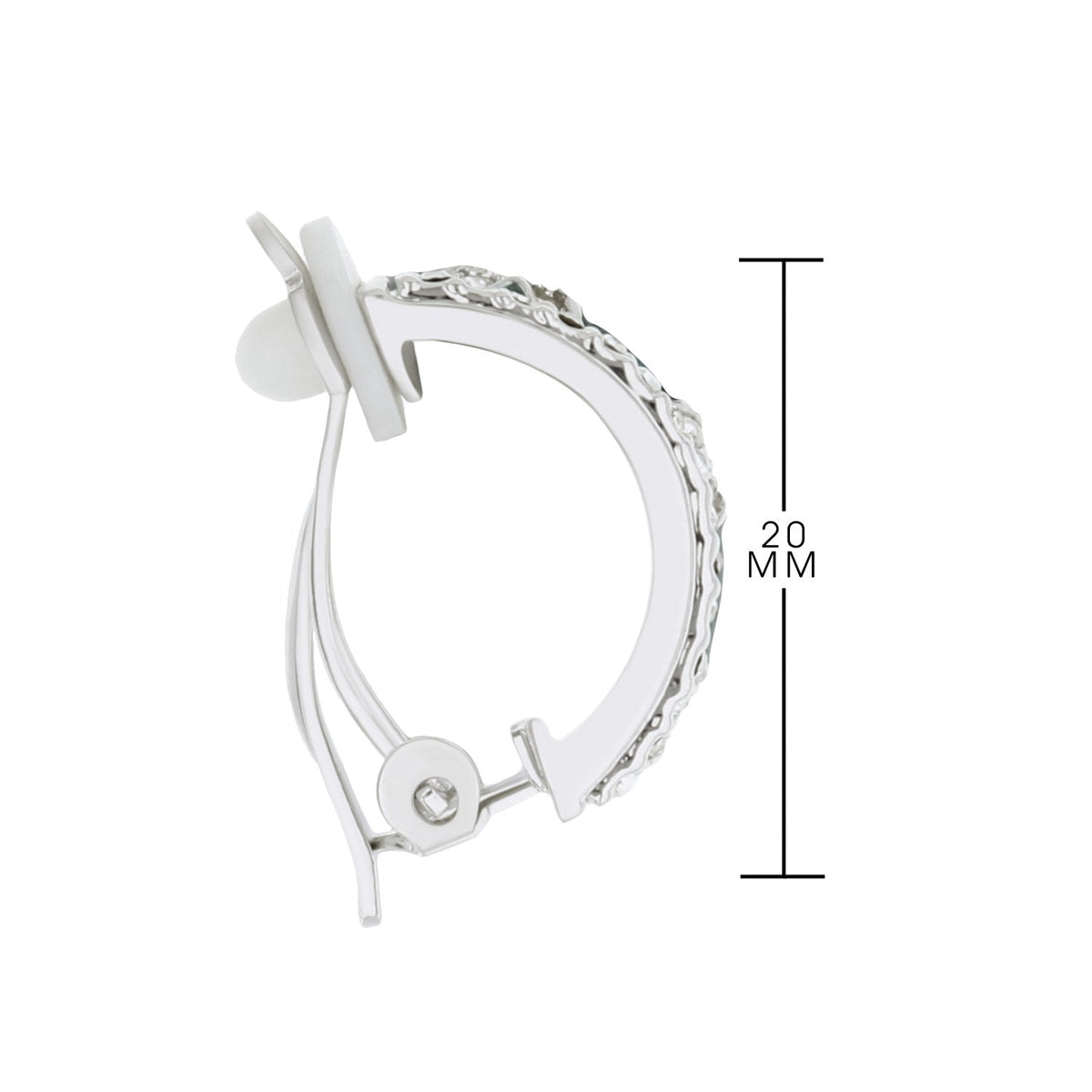 Lga Clip On Earrings silver-tone clip-on hoops with chain edge, 20mm by Lauren G Adams on Tampa Home & Garden Store