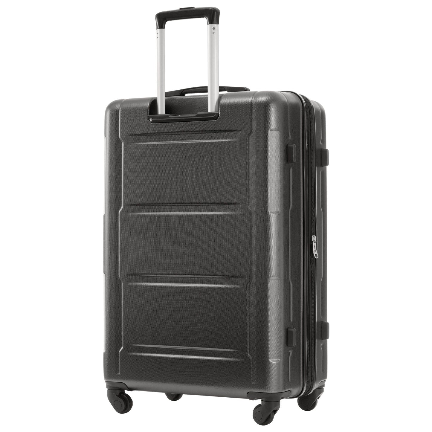 2 Piece Luggage Set ABS lightweight spinner suitcase black with extended handle and wheels on Tampa Home & Garden Store