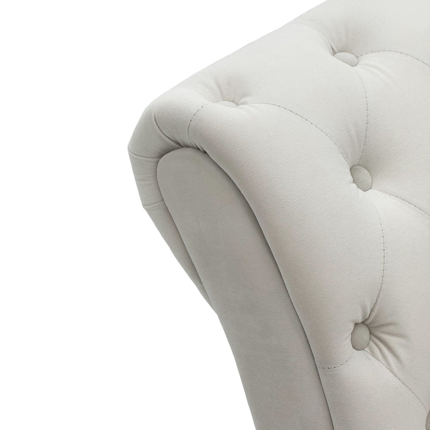 88.5in Chesterfield Sofa in light gray textured fabric by HouseOfZazla on Tampa Home & Garden Store