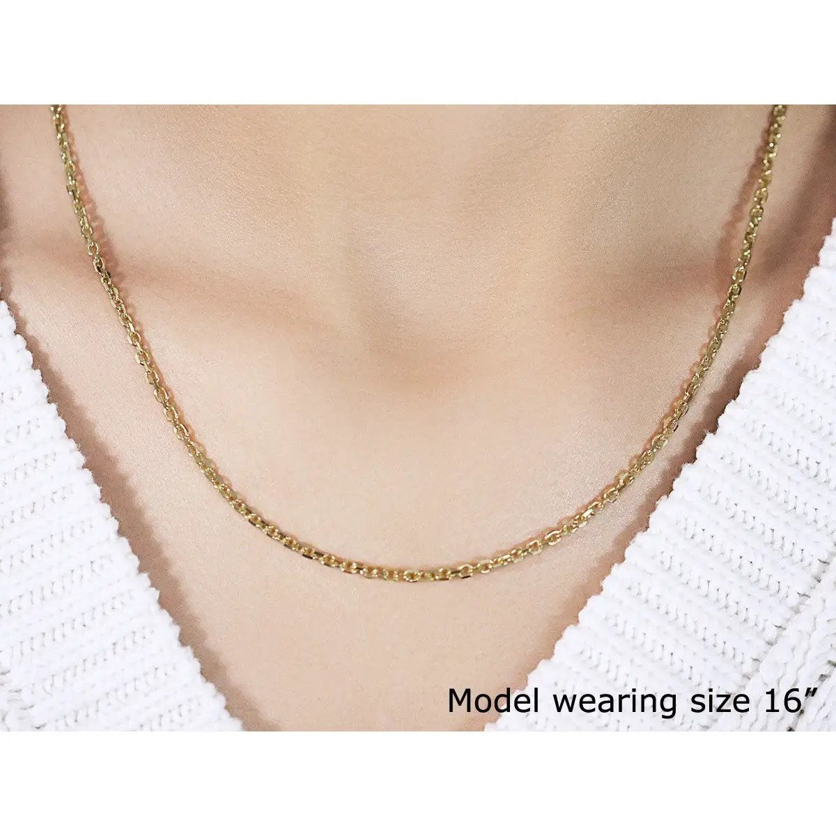 18k yellow gold diamond-cut cable link necklace 2.60 mm on Tampa Home & Garden Store