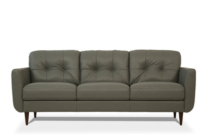Radwan Pesto Button Italian Leather Sofa