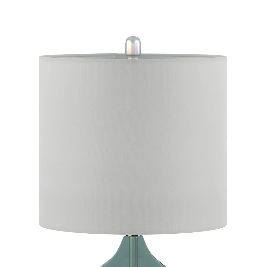 Ellipse Curved Glass Table Lamp set of 2 with glass base and white shade HouseOfZazla lighting on Tampa Home & Garden Store