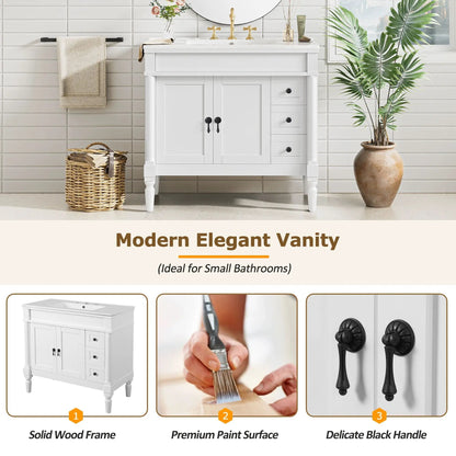 Bathroom Vanity With Ceramic Sink and Soft Close