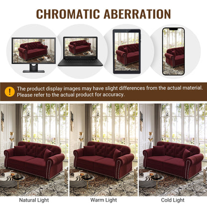 Modern Upholstered 3 Seater Sofa Set and Ottoman