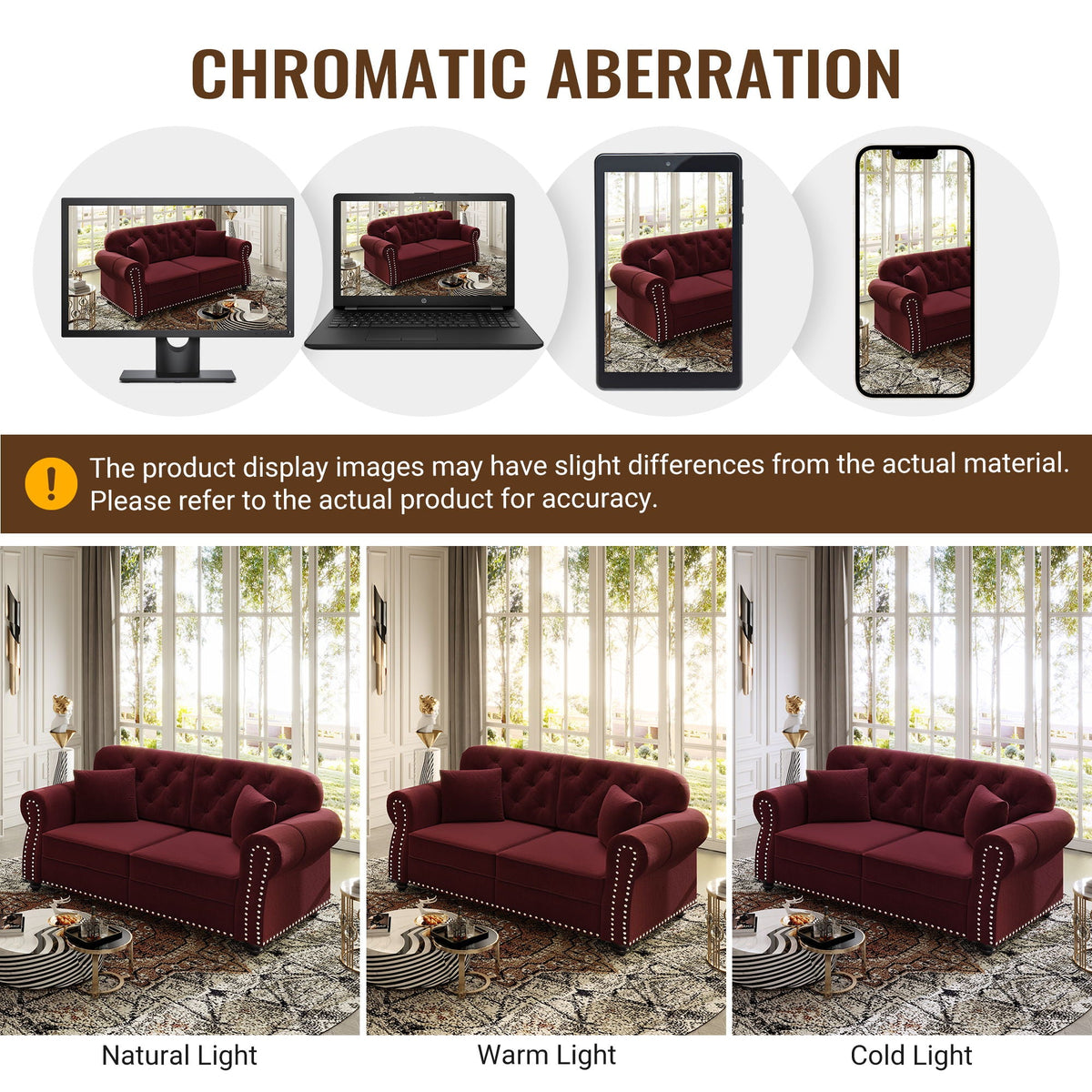 Sofa with nailhead trim and rolled armrests