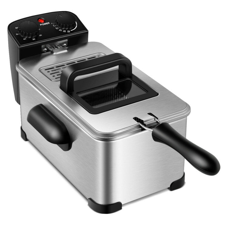 Electric Stainless Steel Deep Fryer with Timer