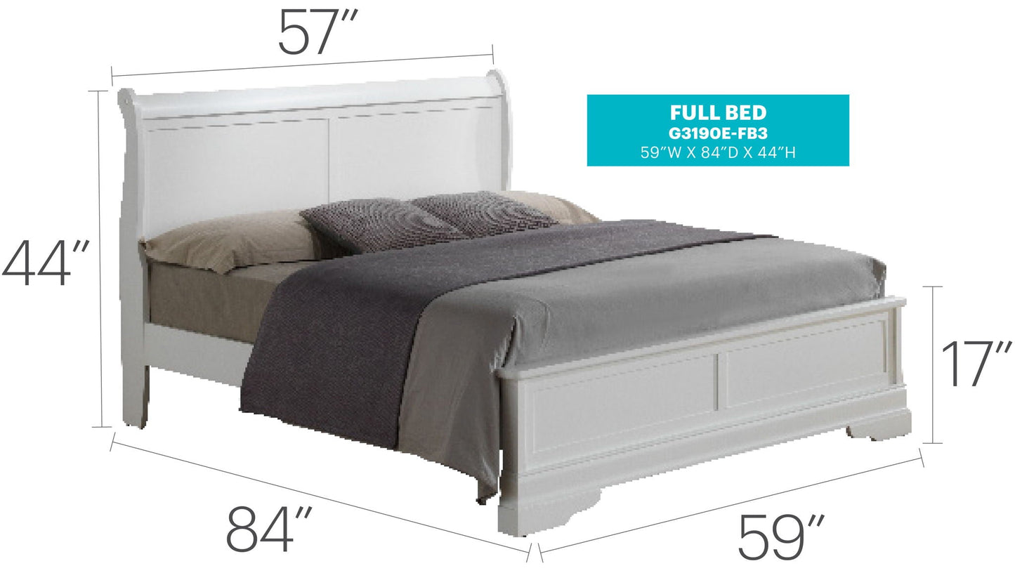 Premium Panel Sleigh Bed with Low Footboard