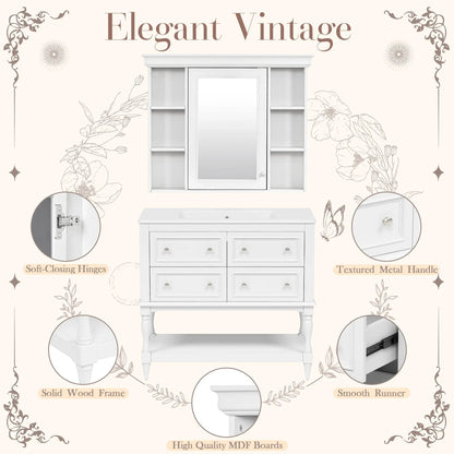 Bathroom Vanity With Medicine Cabinet and Drawers