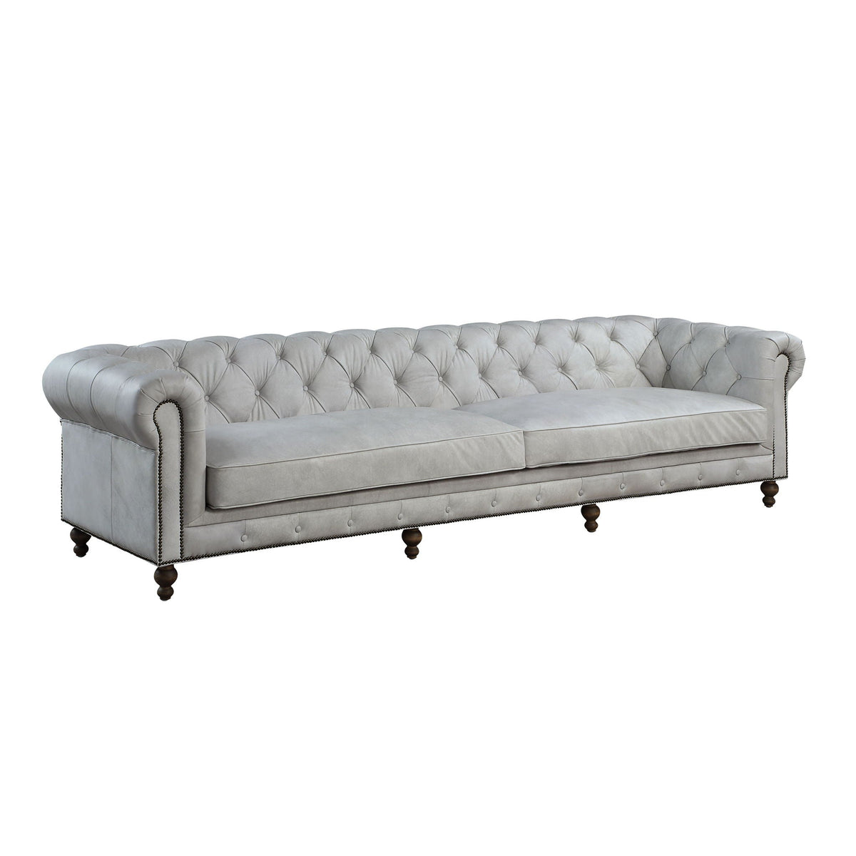 Ofer Sofa by HouseOfZazla in antique white; stationary tufted sofa with rolled arms on Tampa Home & Garden Store