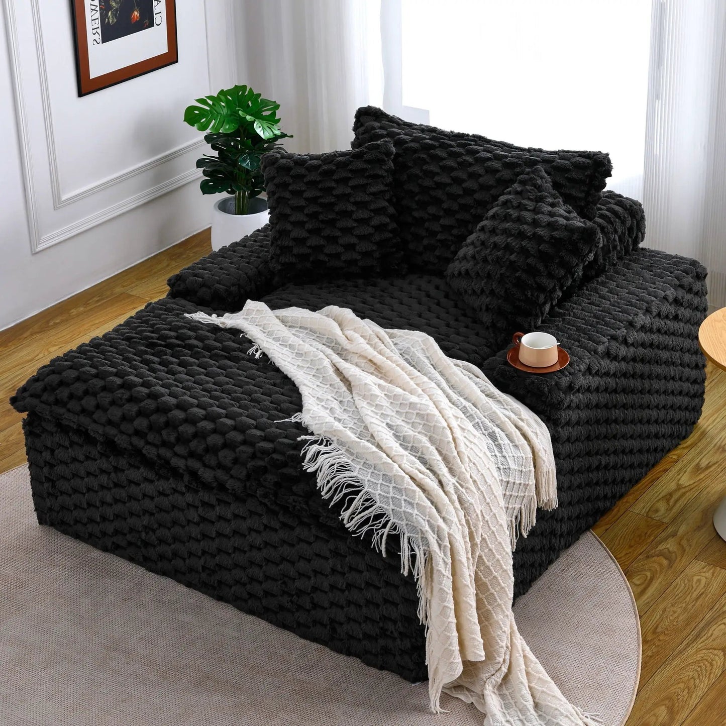 Harbor Turtle Fleece Sofa with gray upholstery, stationary by Unique Piece Furniture on Tampa Home & Garden Store