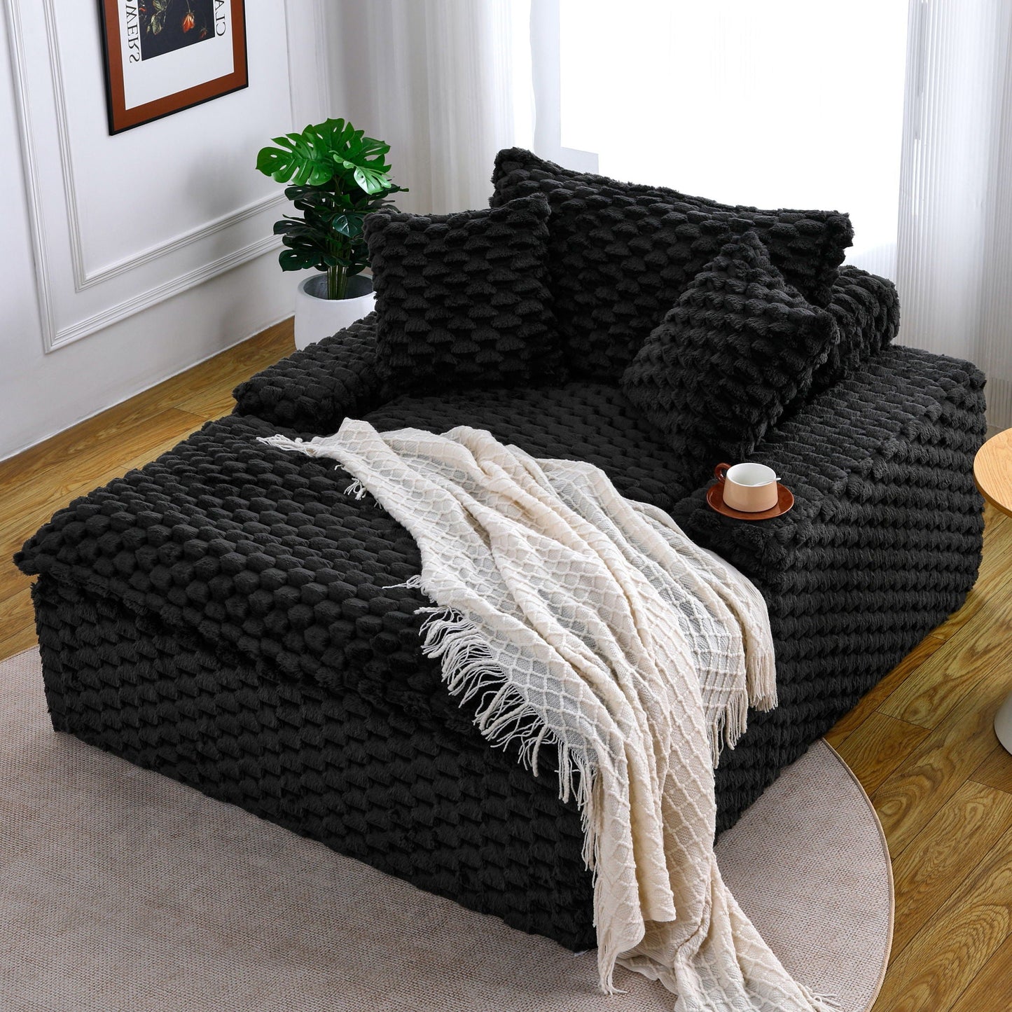 Harbor Luxury Sofa in Turtle Fleece Fabric