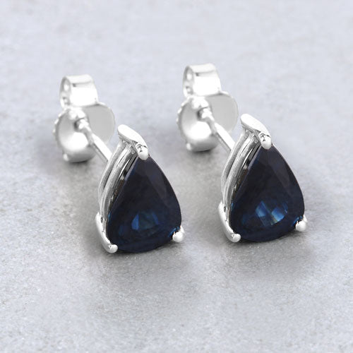 Pair of 1.60ct blue sapphire teardrop earrings in 10K white gold by Bids.com on Tampa Home & Garden Store