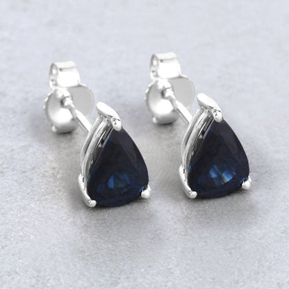 Pair of 1.60ct blue sapphire teardrop earrings in 10K white gold by Bids.com on Tampa Home & Garden Store