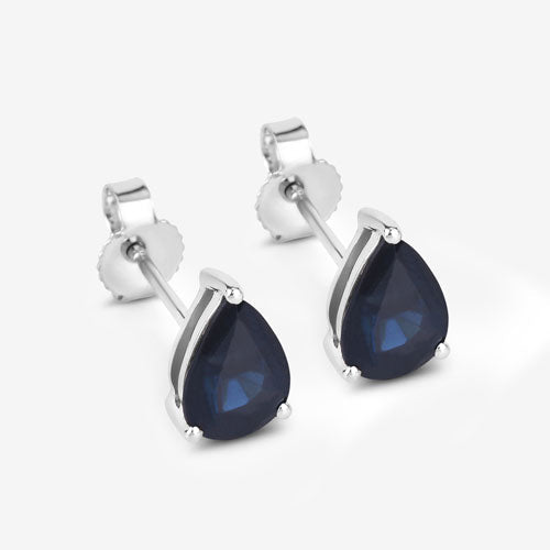 Teardrop blue sapphire earrings, 10K white gold, Bids.com pair on Tampa Home & Garden Store