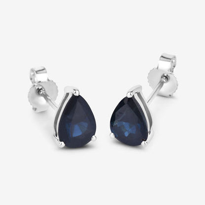 Pair of teardrop blue sapphire earrings in 10K white gold on Tampa Home & Garden Store
