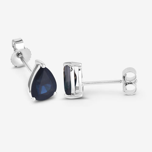 Earrings pair: 1.60 ct genuine blue sapphire teardrop in 10K white gold by Bids.com on Tampa Home & Garden Store