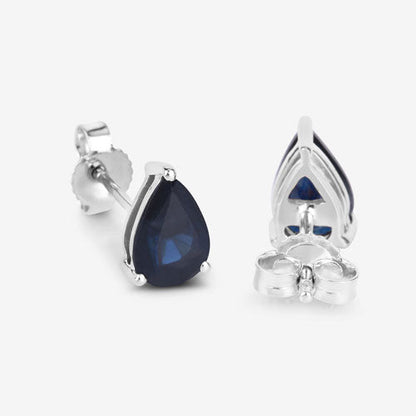 Pair of pear-shaped blue sapphire earrings in 10K white gold, 1.60ct, Bids.com on Tampa Home & Garden Store