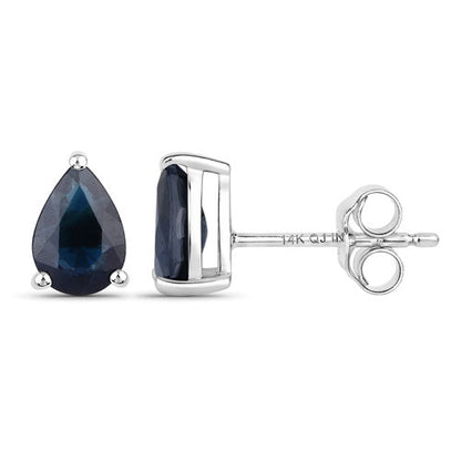 Stud earrings 14K white gold blue sapphire pear-cut 1.60ct total by Bids.com on Tampa Home & Garden Store