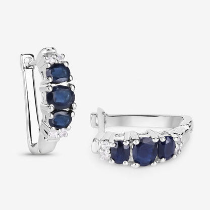 Earrings: blue sapphire and white topaz set in .925 sterling silver by Bids.com, pair on Tampa Home & Garden Store