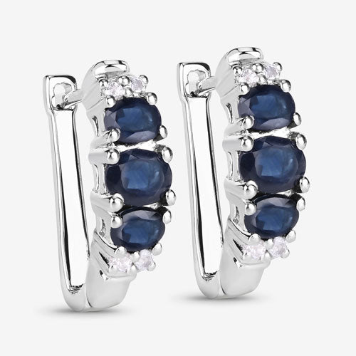 Earrings by Bids.com in .925 silver with 1.66ct blue sapphires and white topaz, pair on Tampa Home & Garden Store
