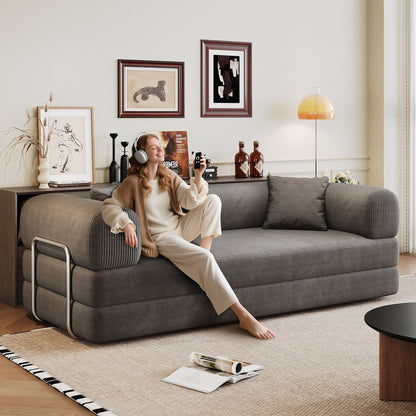 Premium Corduroy Sofa Bed and a Pillow Support