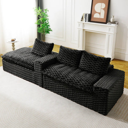 Modular Sofa, Convertible Twin Seat with Chaise