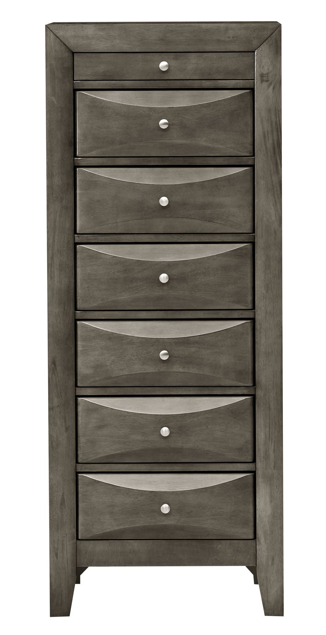7 Drawer Lingerie Chest grey wood finish with curved fronts HouseOfZazla multi-color on Tampa Home & Garden Store