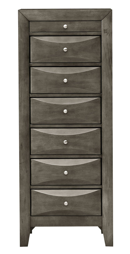 7 Drawer Lingerie Chest grey wood finish with curved fronts HouseOfZazla multi-color on Tampa Home & Garden Store