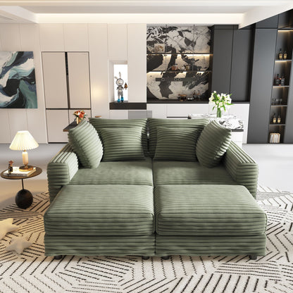 Convertible Sofa With Deep Seat and Pillows