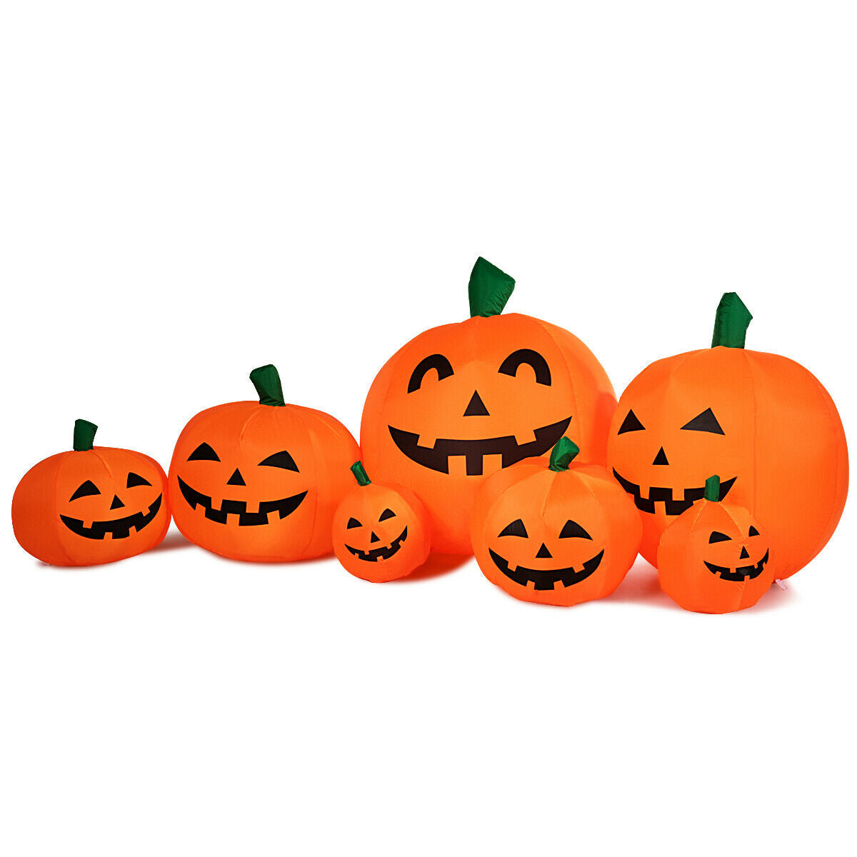 DirectDeals 7-pack Halloween inflatable pumpkins with LED lights, orange jack-o'-lantern faces on Tampa Home & Garden Store