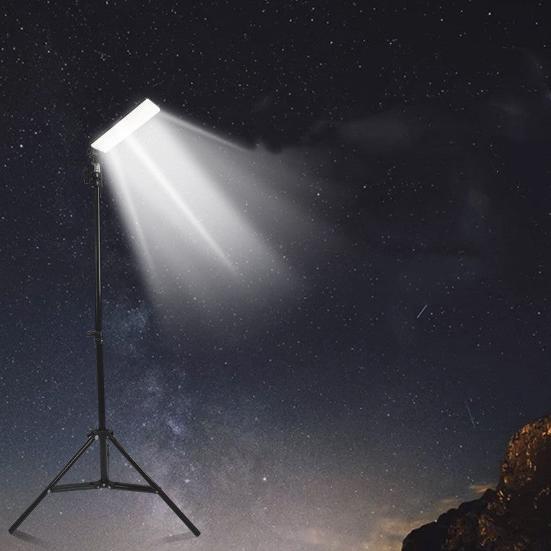 Outdoor Camping Lamp on black metal tripod stand with rectangular white head by Sell My Stuff on Tampa Home & Garden Store