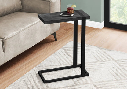 C Shaped Accent Table With Modern Wood Look