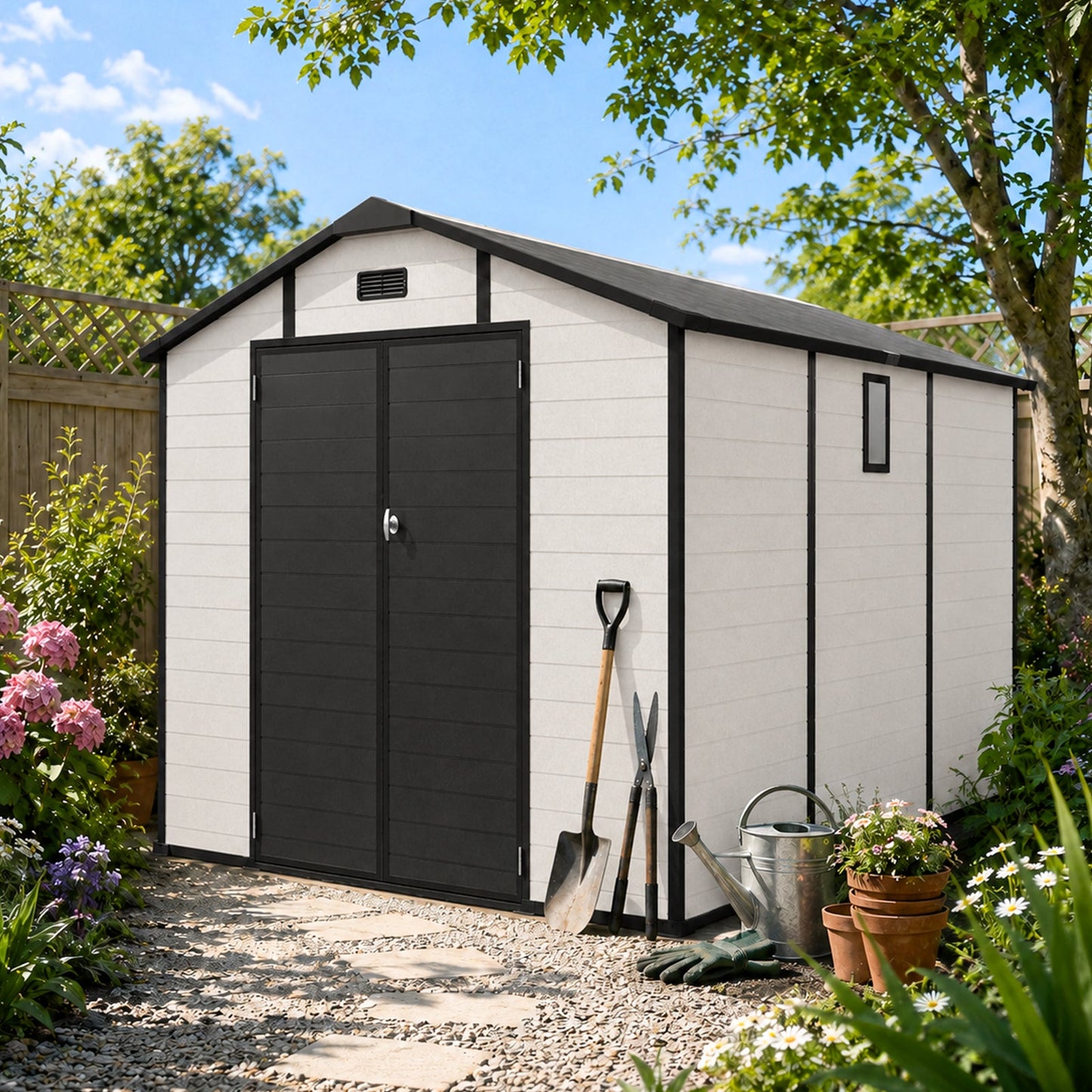 Sturdy 8x10 Ft Plastic Shed for Home and Garden