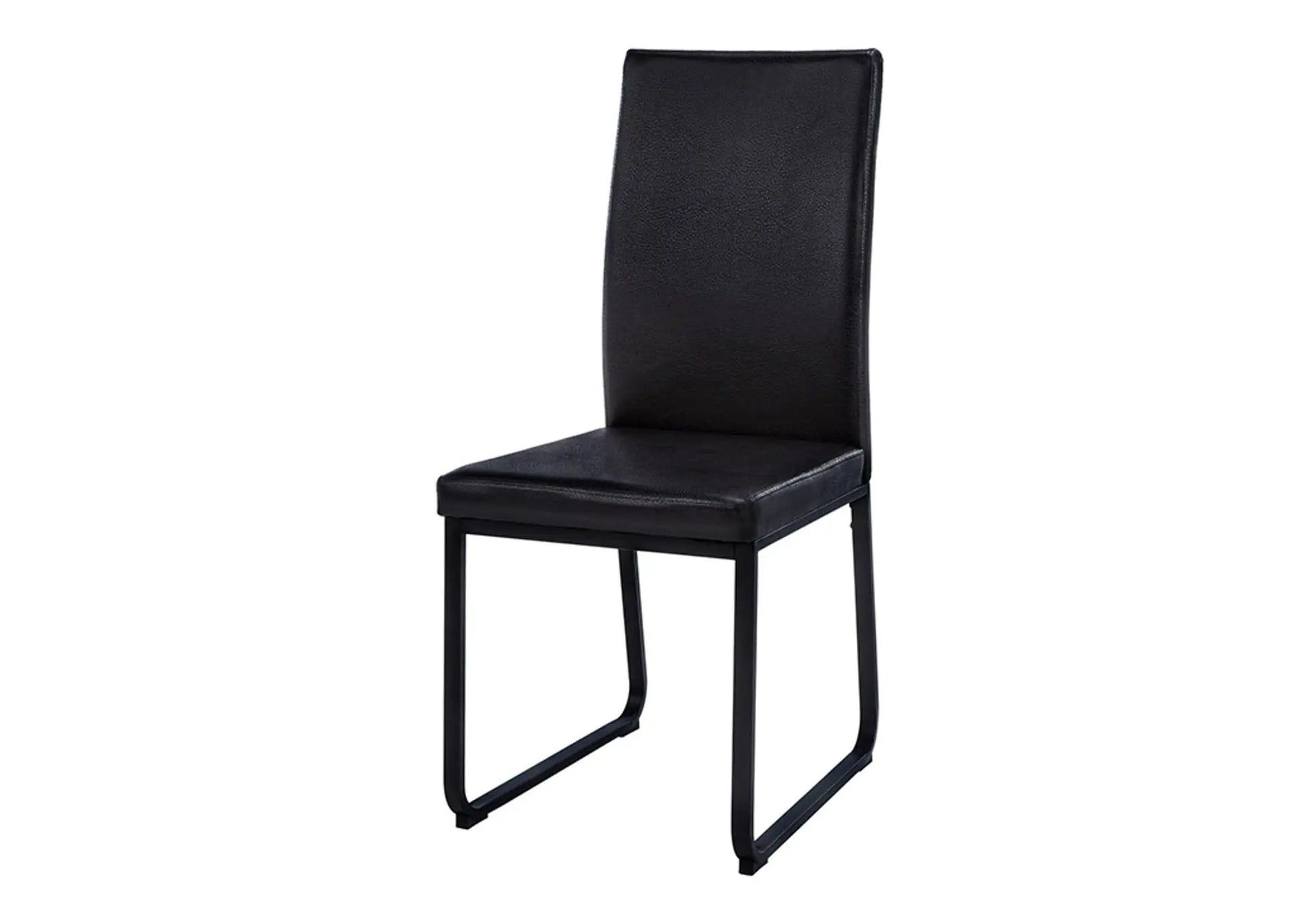Black upholstered dining chairs set of 2 with high backs and metal cantilever legs on Tampa Home & Garden Store