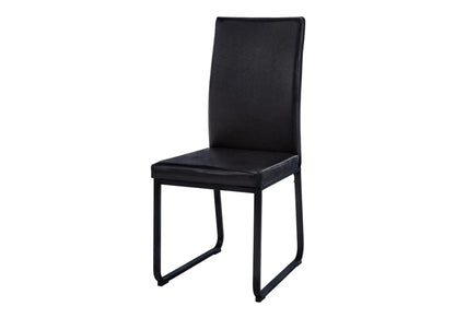 Black upholstered dining chairs set of 2 with high backs and metal cantilever legs on Tampa Home & Garden Store