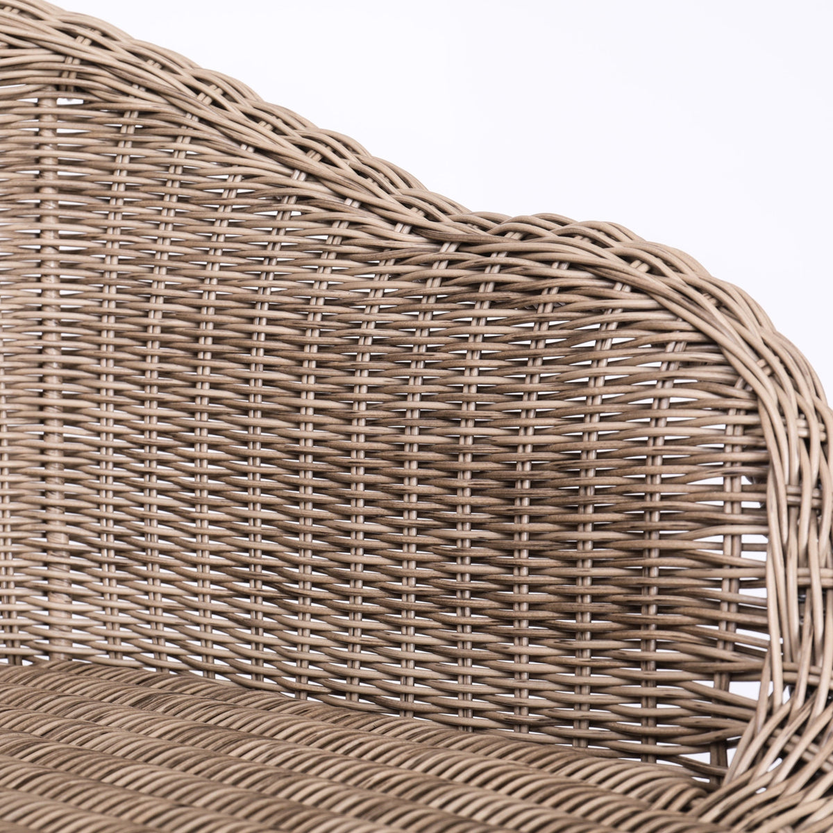 Ladd outdoor wicker barstool set of 2 natural brown weave close-up on Tampa Home & Garden Store