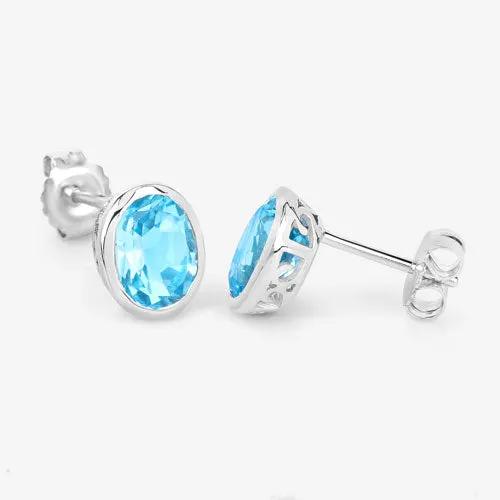 Pair of earrings: 4.00ct Swiss Blue Topaz in .925 sterling silver by Bids.com on Tampa Home & Garden Store