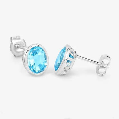 Pair of earrings: 4.00ct Swiss Blue Topaz in .925 sterling silver by Bids.com on Tampa Home & Garden Store