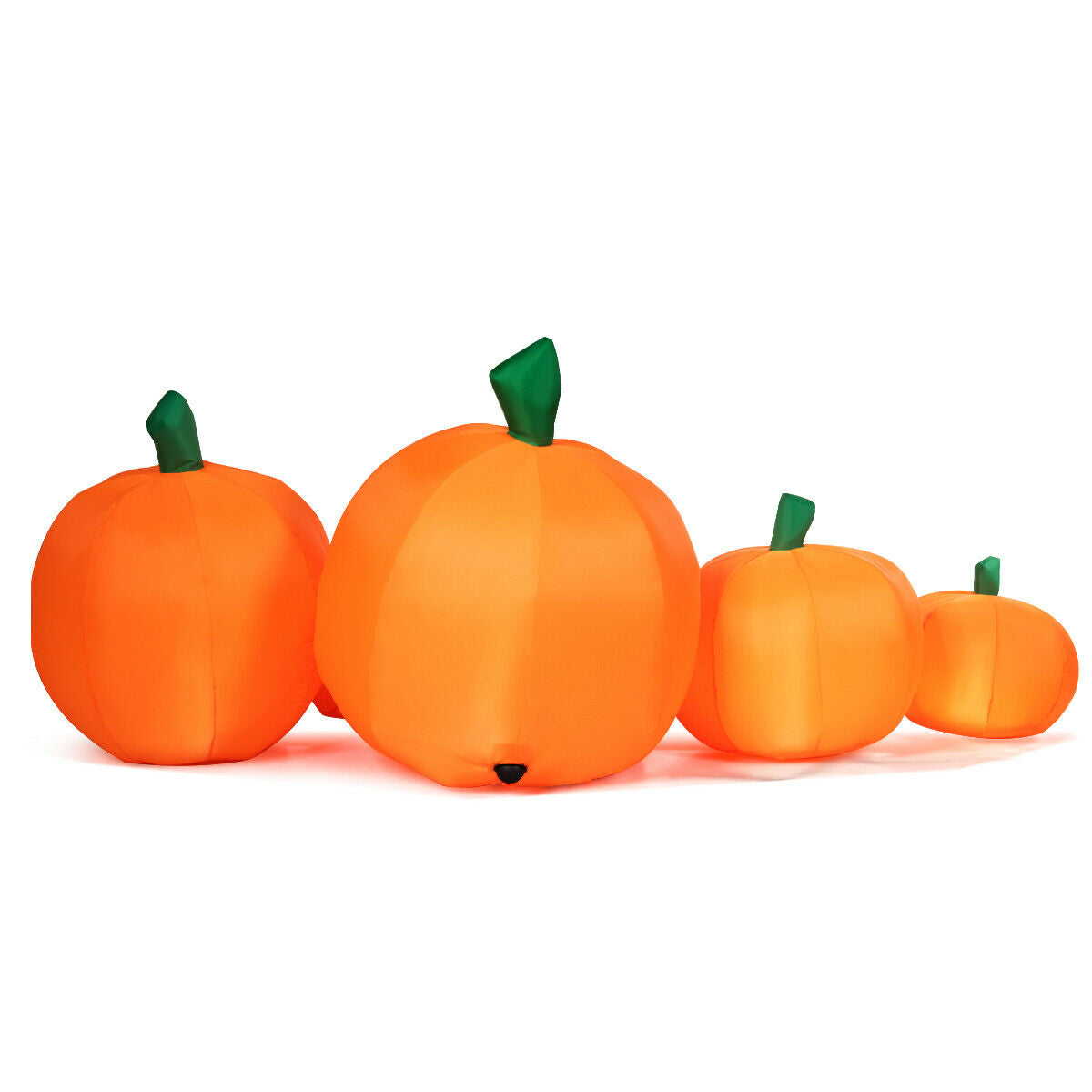 Inflatable pumpkin set: four orange pumpkins with green stems for Halloween decor on Tampa Home & Garden Store